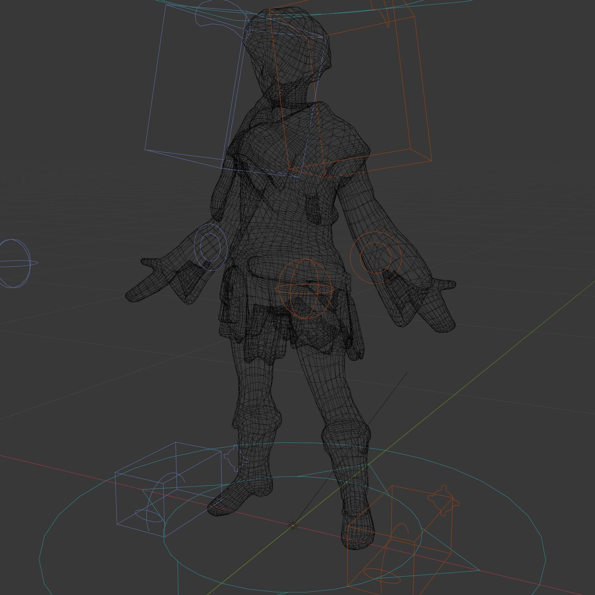 Medieval Adventurer Female Character Rigged and Animated Low-poly 3D model_5