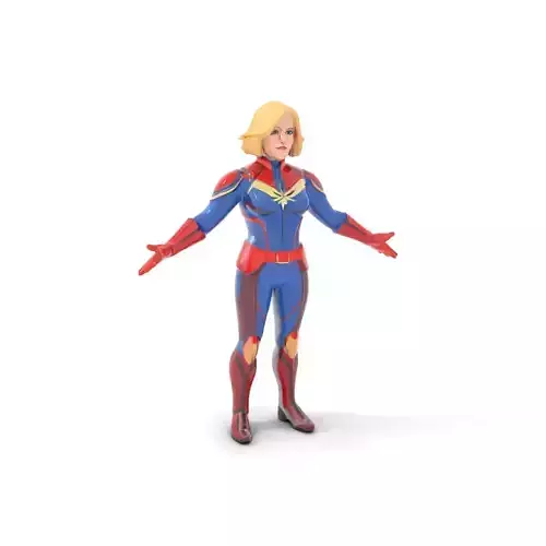 Blonde Female Superhero Character Model Rigged and Animated