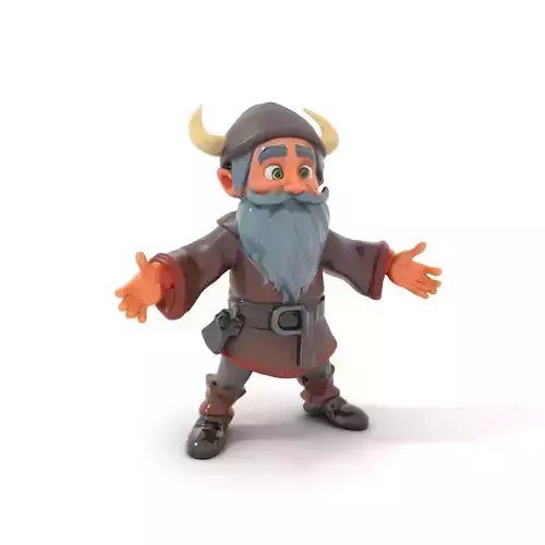 Animated Viking Character Model with Beard Suitable for Games  Rigged and Animated