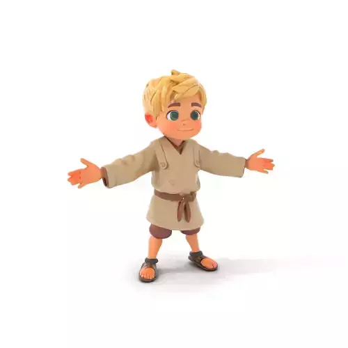 Young Adventurer Rigged and Animated D Character Model