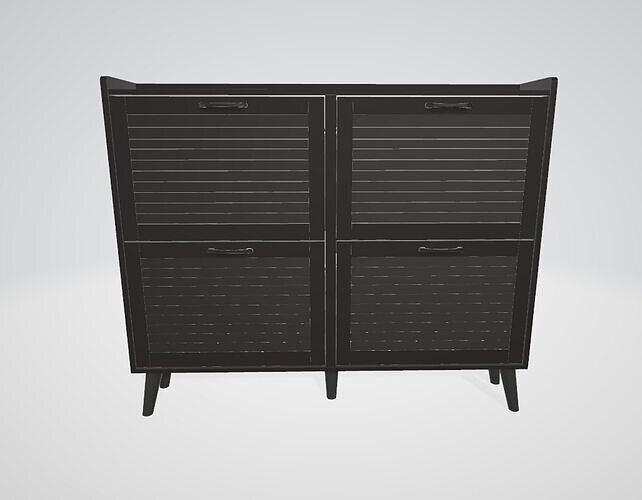 Maupvit Shoe Storage Cabinet with 4 Swing Doors Low-poly 3D model