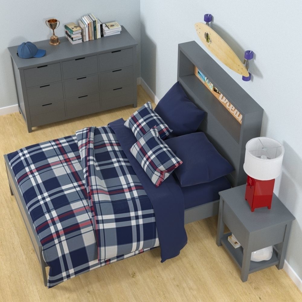 Boys Bedroom Furniture Set 3D model_1