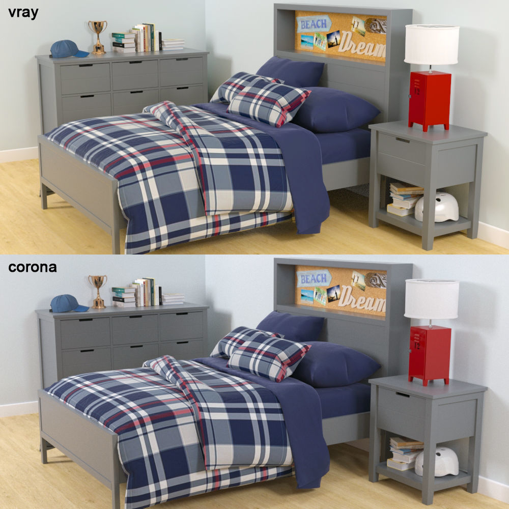 Boys Bedroom Furniture Set 3D model_4