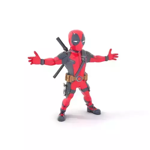 Red and Black Masked Warrior Rigged and Animated Character Model