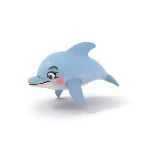 Cartoon Dolphin Model Pack for Interactive Environments Low-poly 3D model