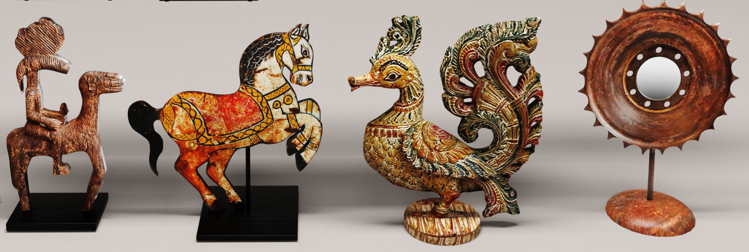 Figurines collection statues set 3D model_1