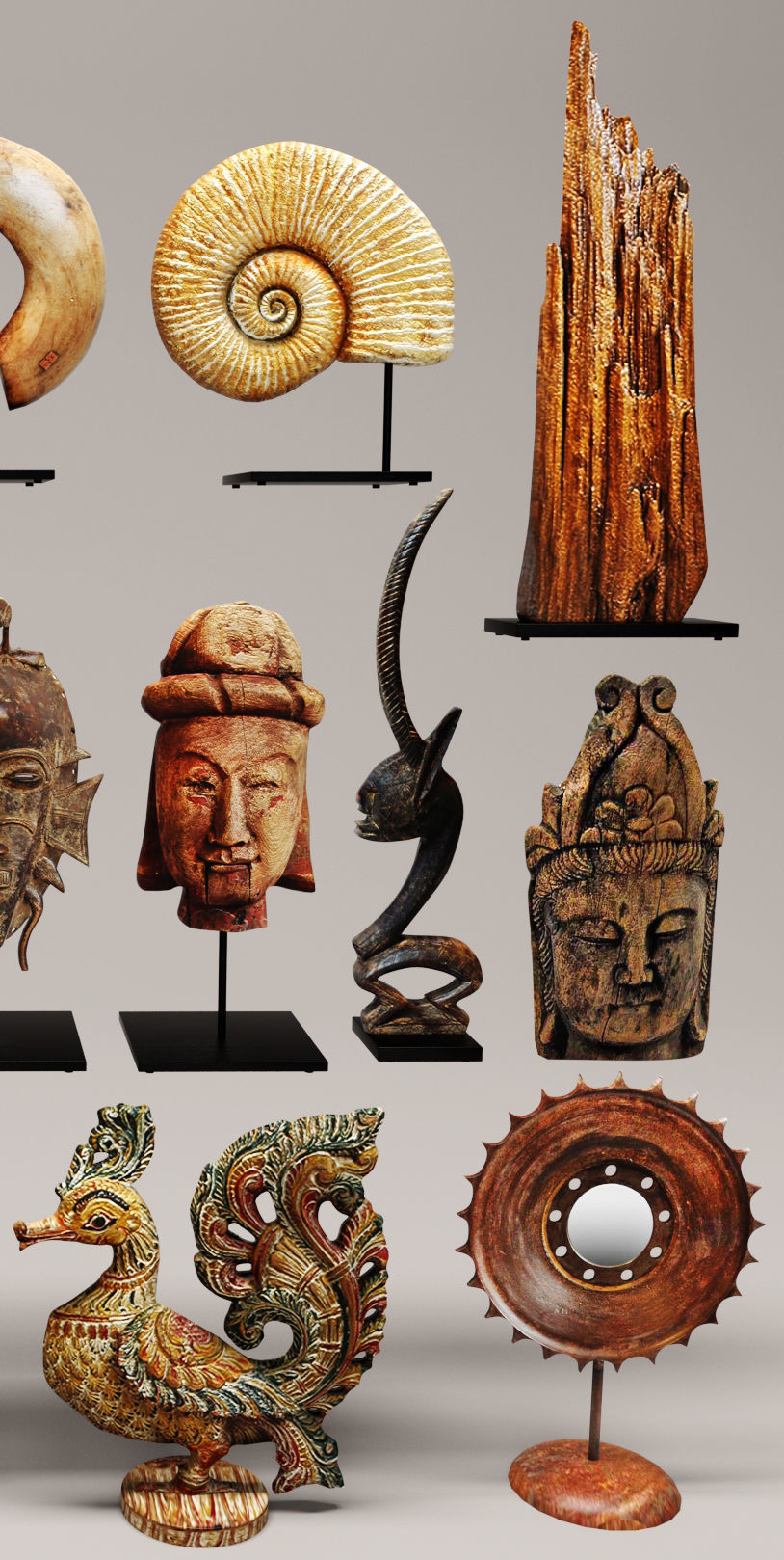 Figurines collection statues set 3D model_7