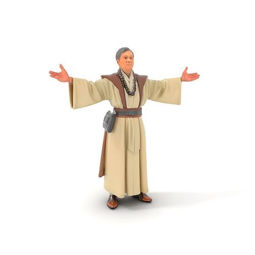 Wise Monk Character Model Rigged and Animated Low-poly 3D model