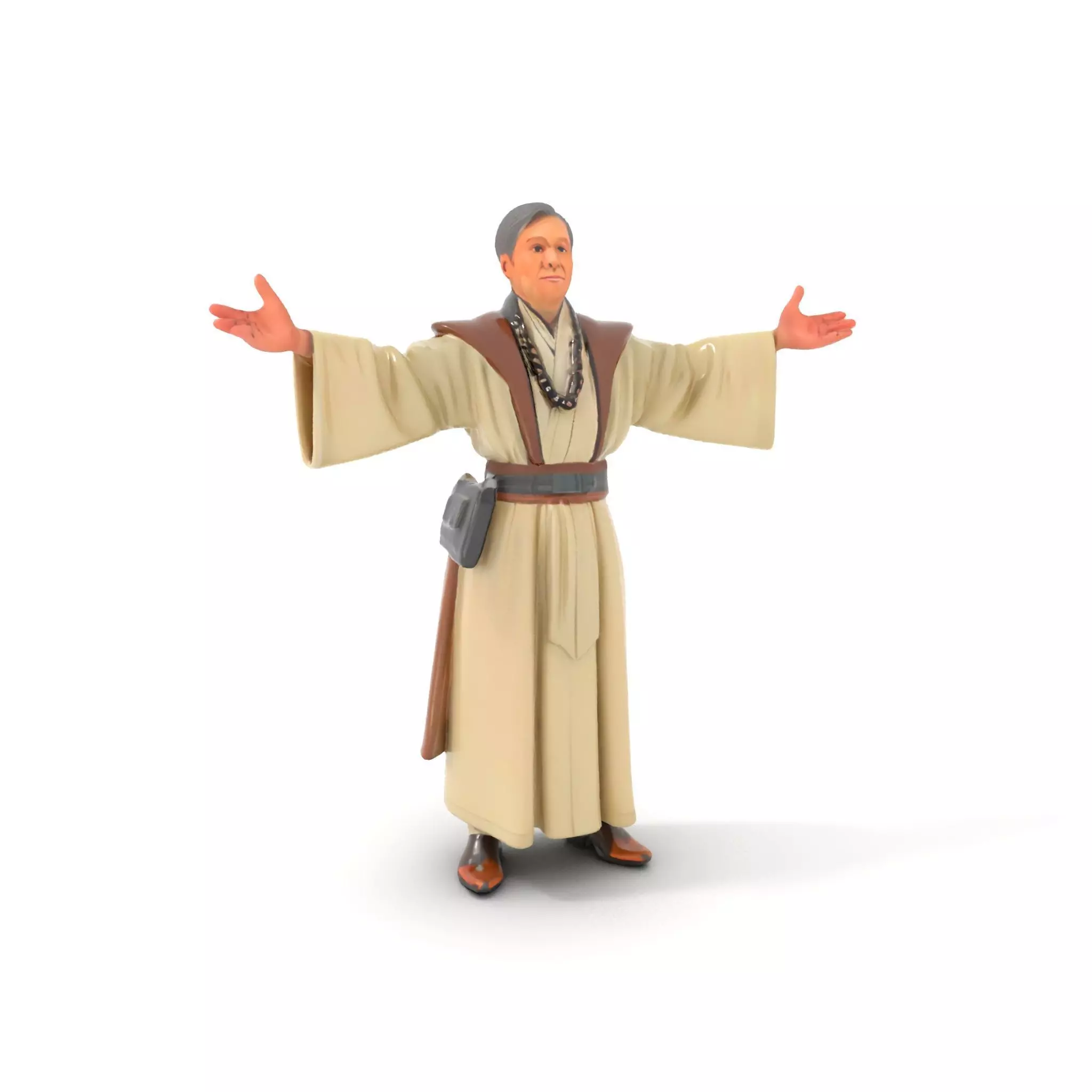 Wise Monk Character Model Rigged and Animated Low-poly 3D model