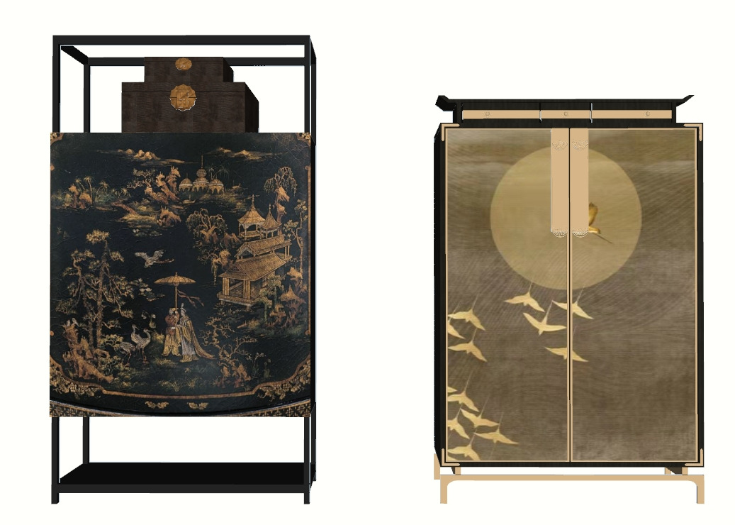 Oriental Furniture Duo 3D model_1