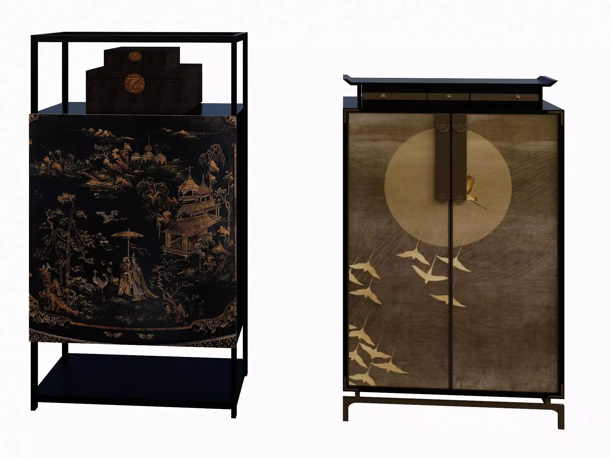 Oriental Furniture Duo 3D model_0