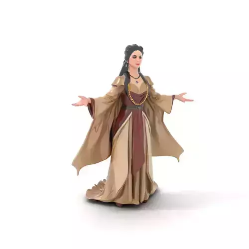 Medieval Noblewoman Rigged and Animated D Character Model