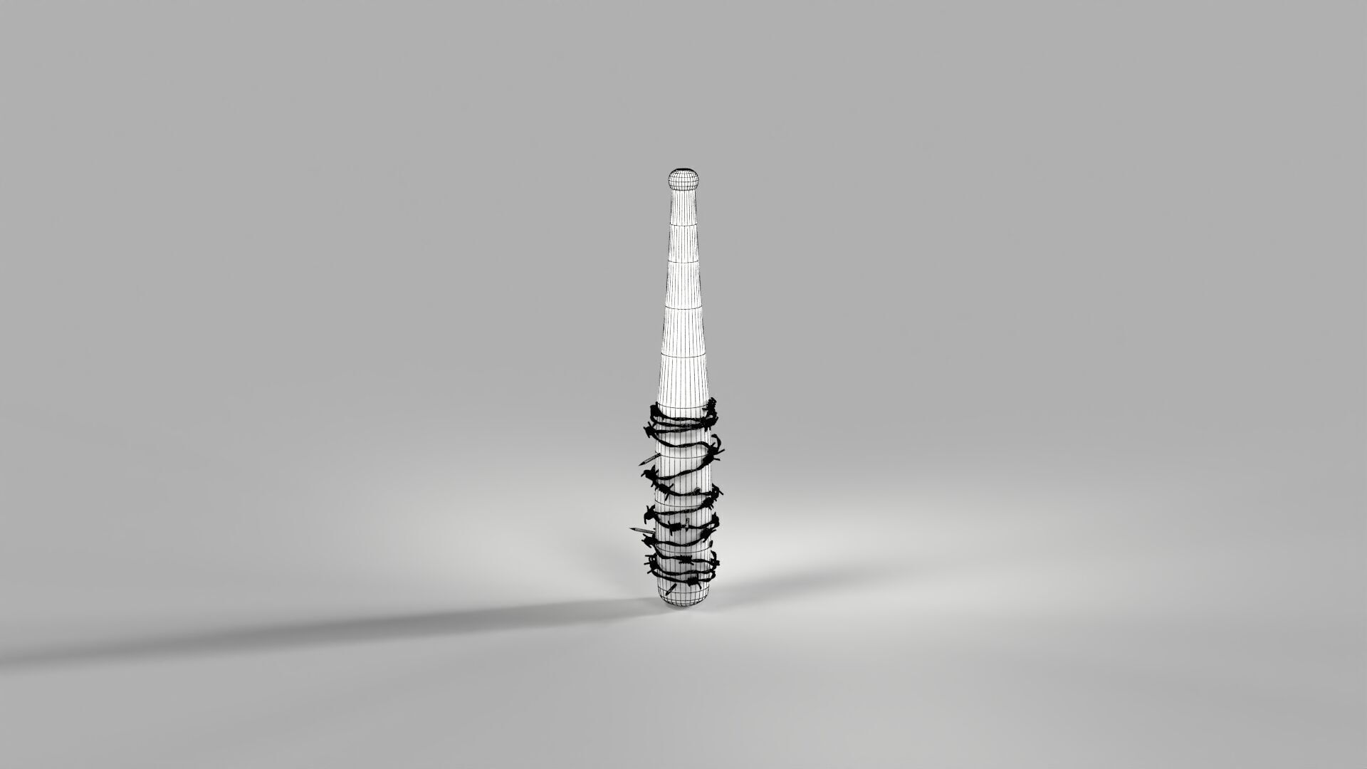 A Rounders Bat Melee Weapon Low-poly 3D model_9