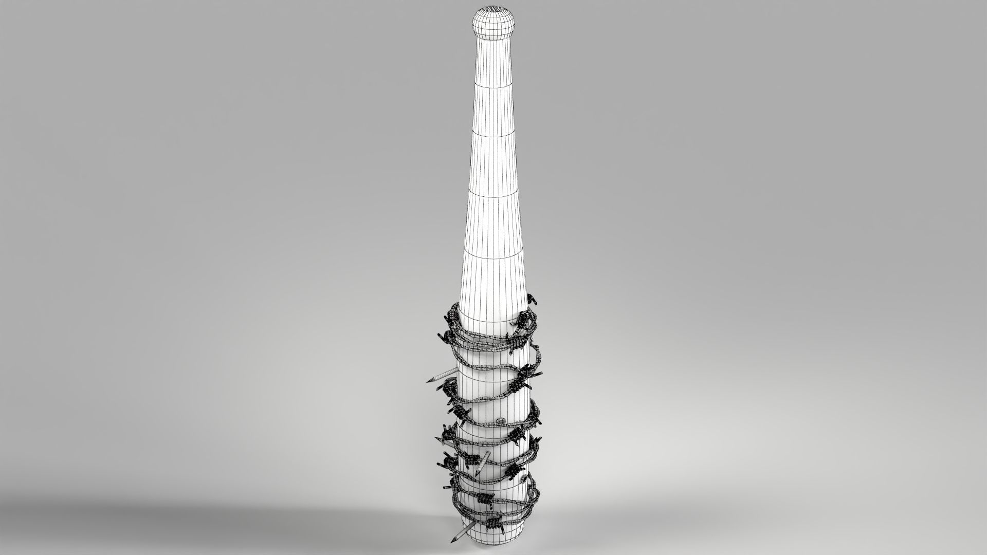 A Rounders Bat Melee Weapon Low-poly 3D model_2