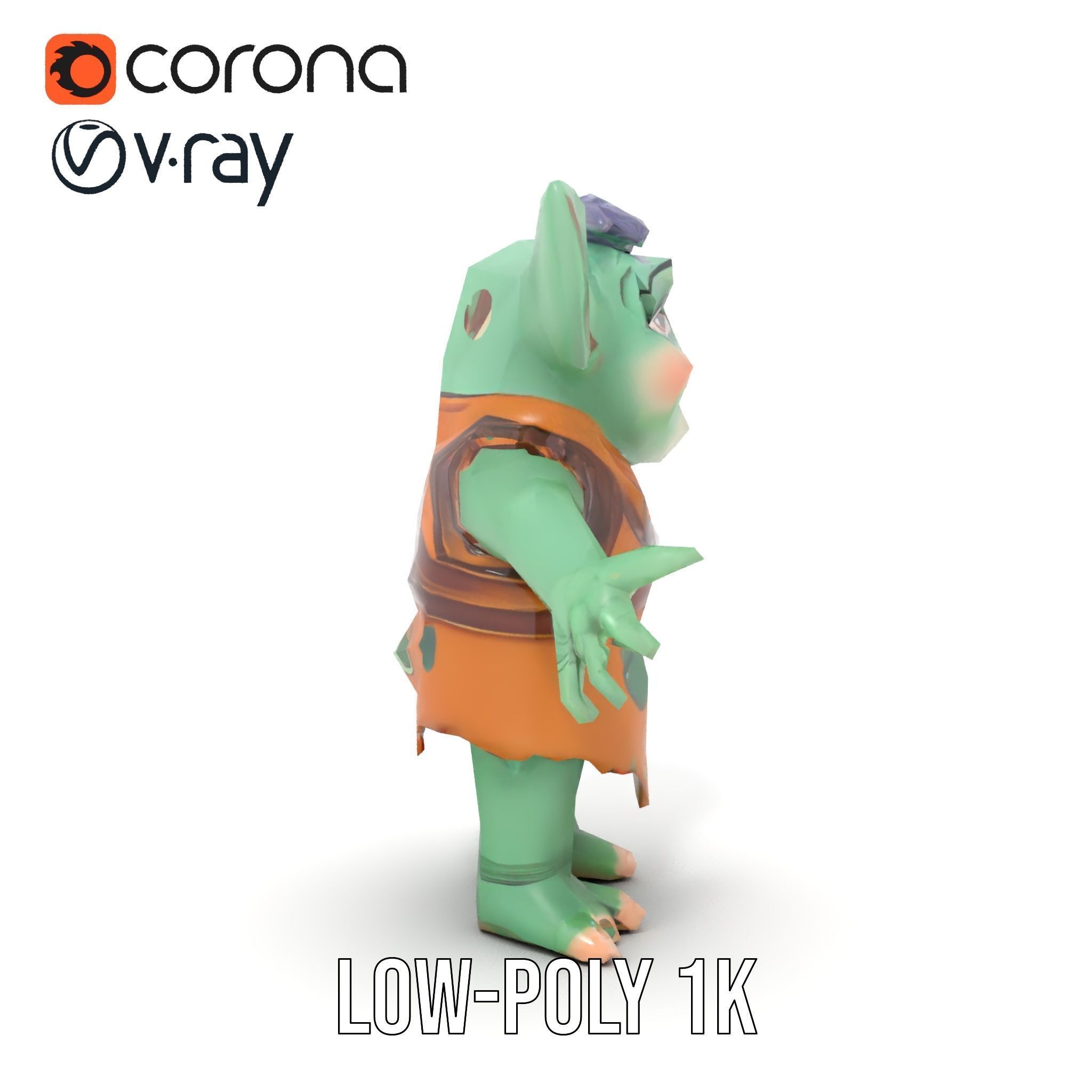 Goblin Character Model  Rigged and Animated for Game Design Low-poly 3D model_18