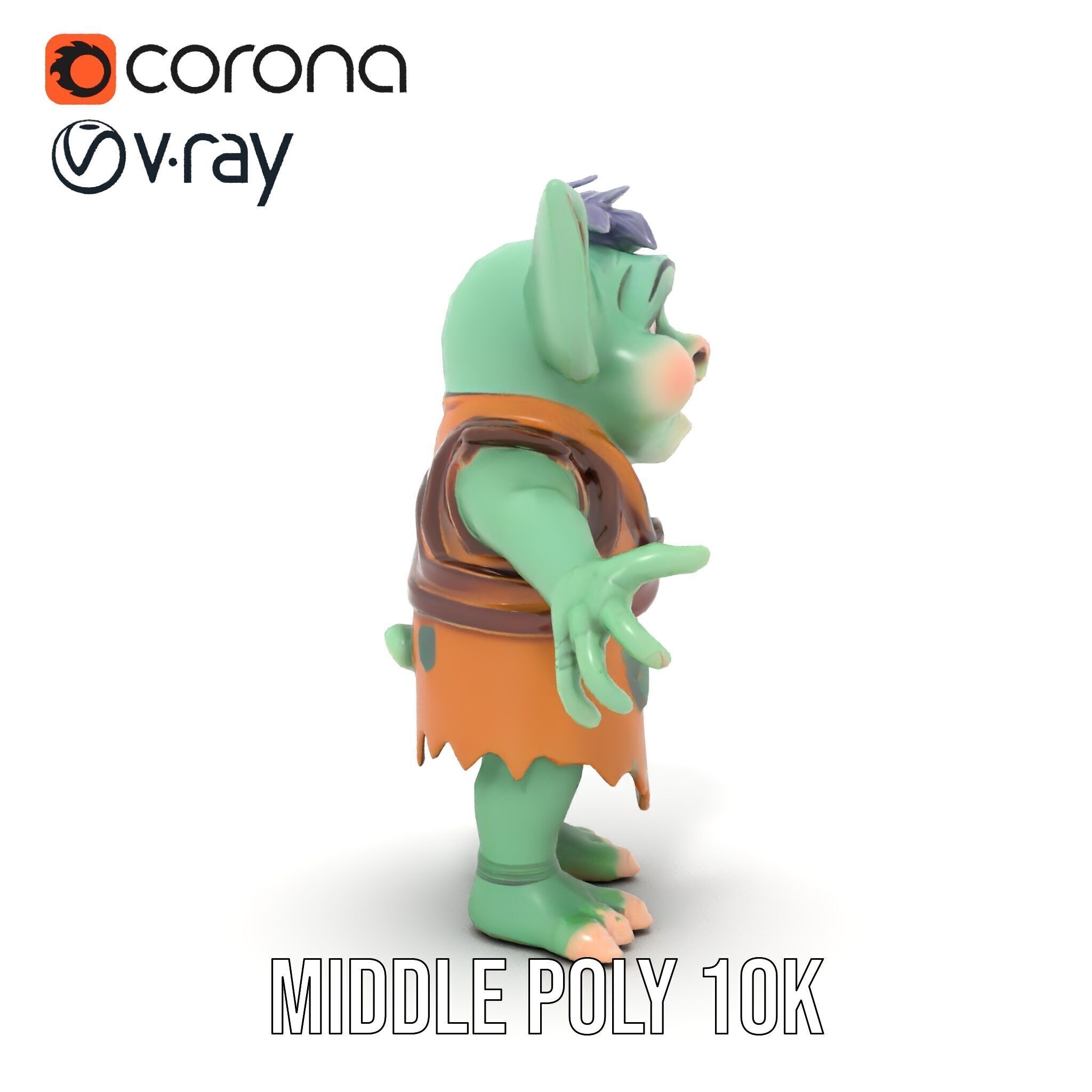 Goblin Character Model  Rigged and Animated for Game Design Low-poly 3D model_19