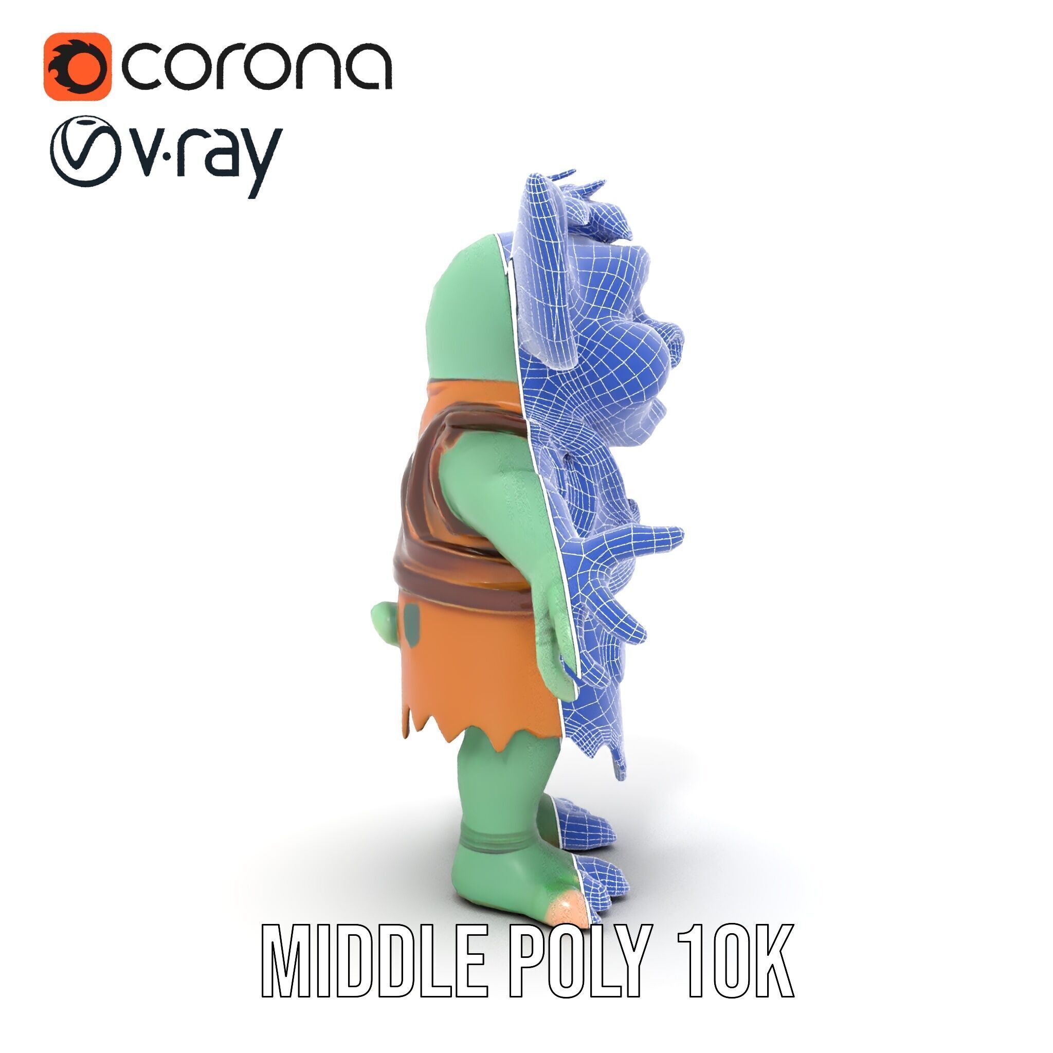 Goblin Character Model  Rigged and Animated for Game Design Low-poly 3D model_35