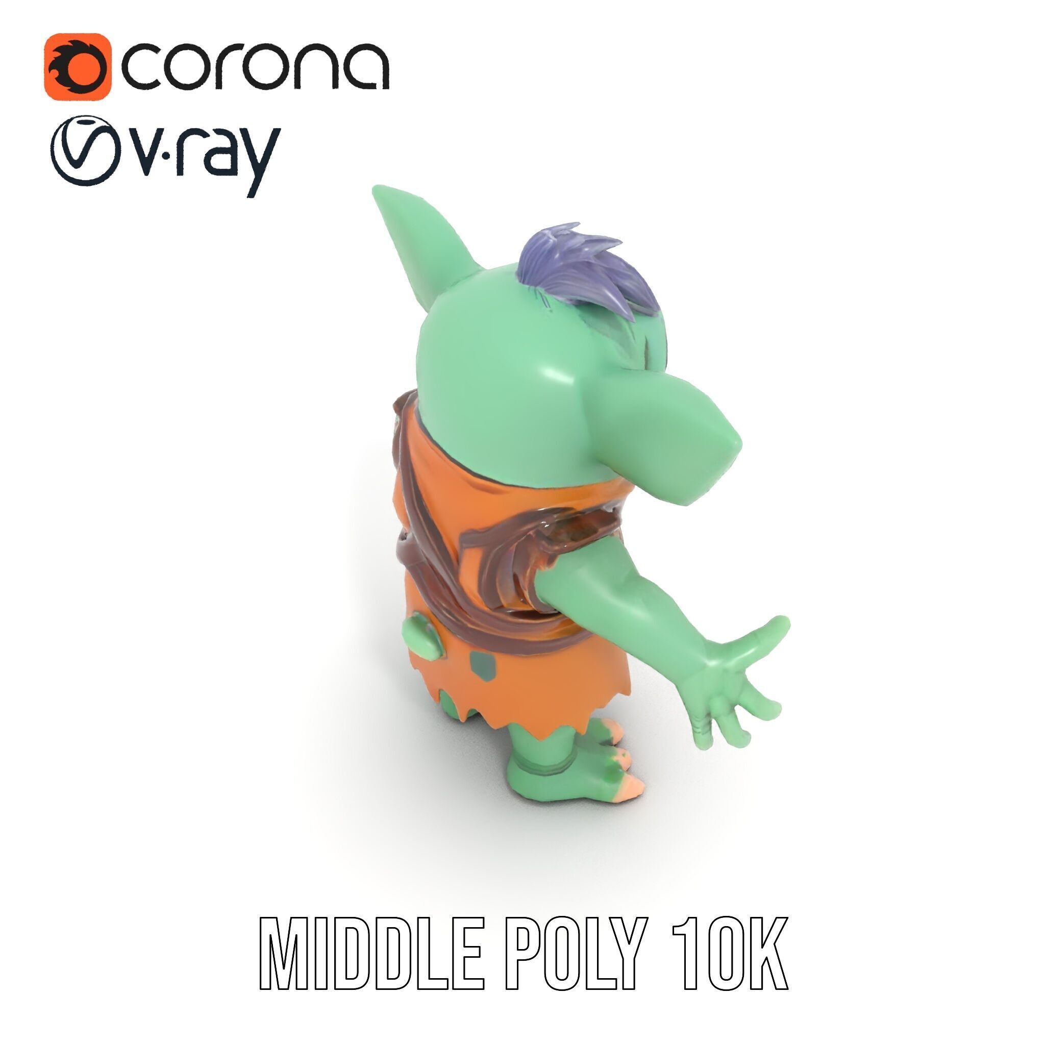 Goblin Character Model  Rigged and Animated for Game Design Low-poly 3D model_28