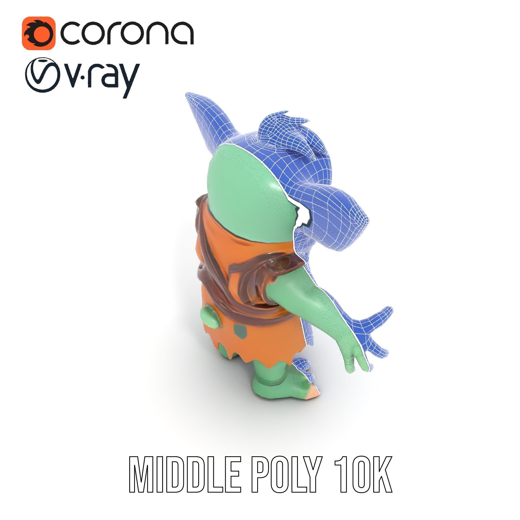 Goblin Character Model  Rigged and Animated for Game Design Low-poly 3D model_33