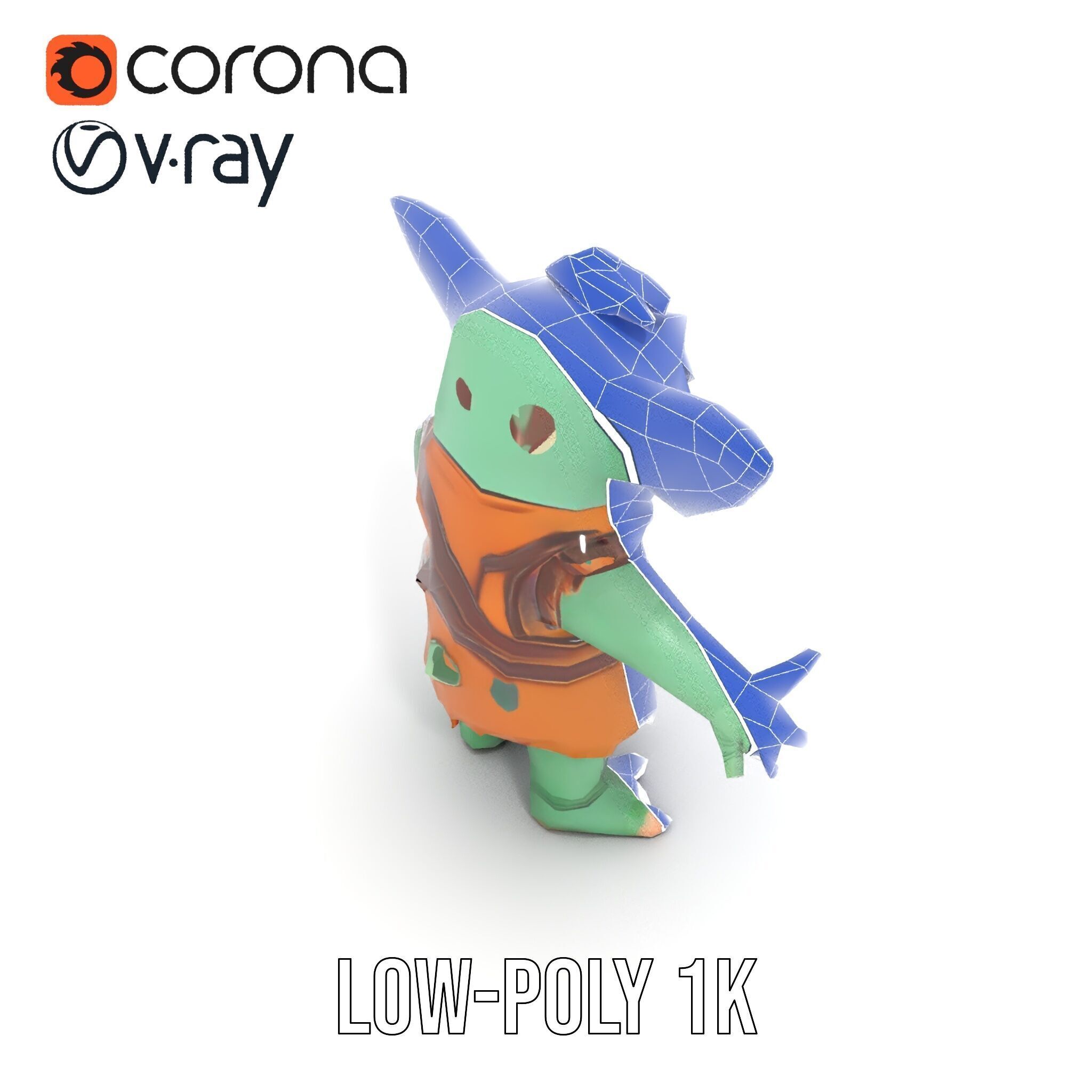 Goblin Character Model  Rigged and Animated for Game Design Low-poly 3D model_20