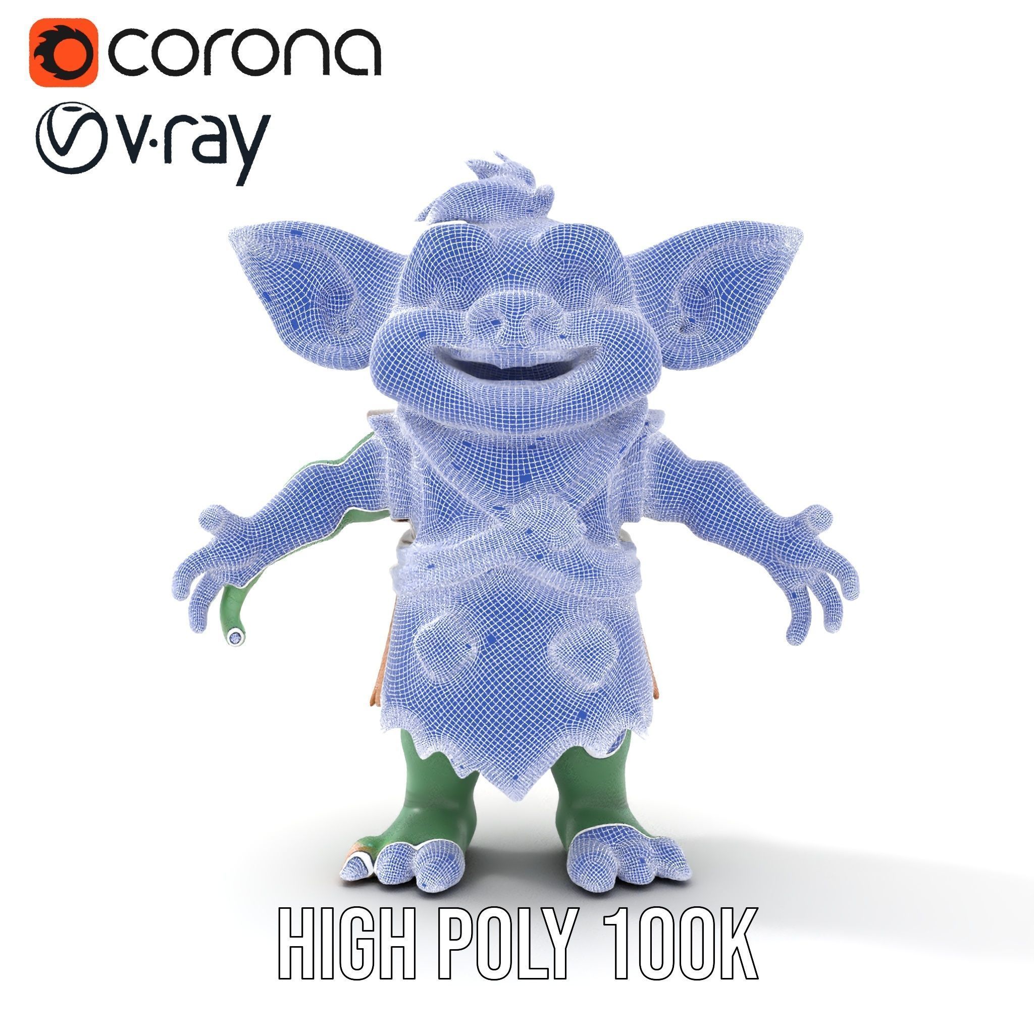 Goblin Character Model  Rigged and Animated for Game Design Low-poly 3D model_37