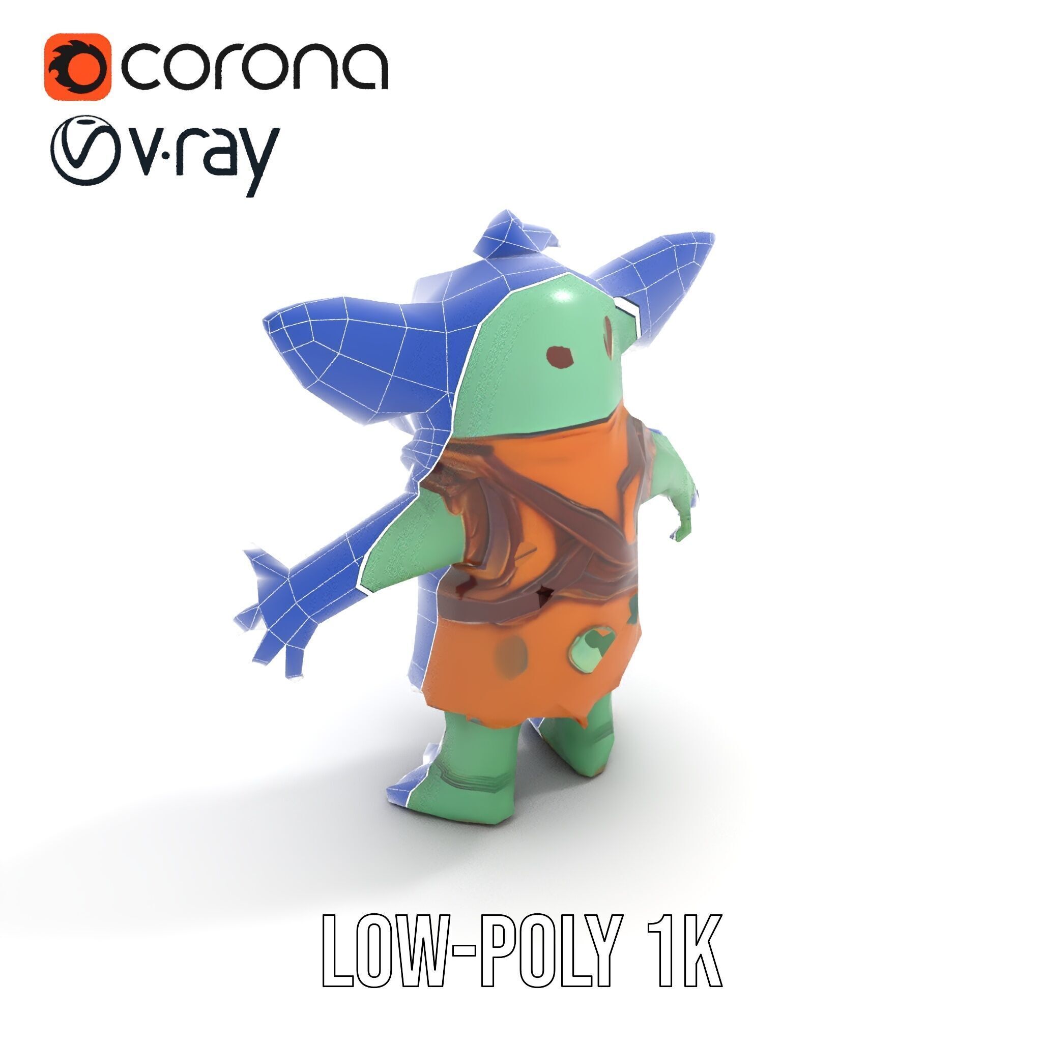 Goblin Character Model  Rigged and Animated for Game Design Low-poly 3D model_31