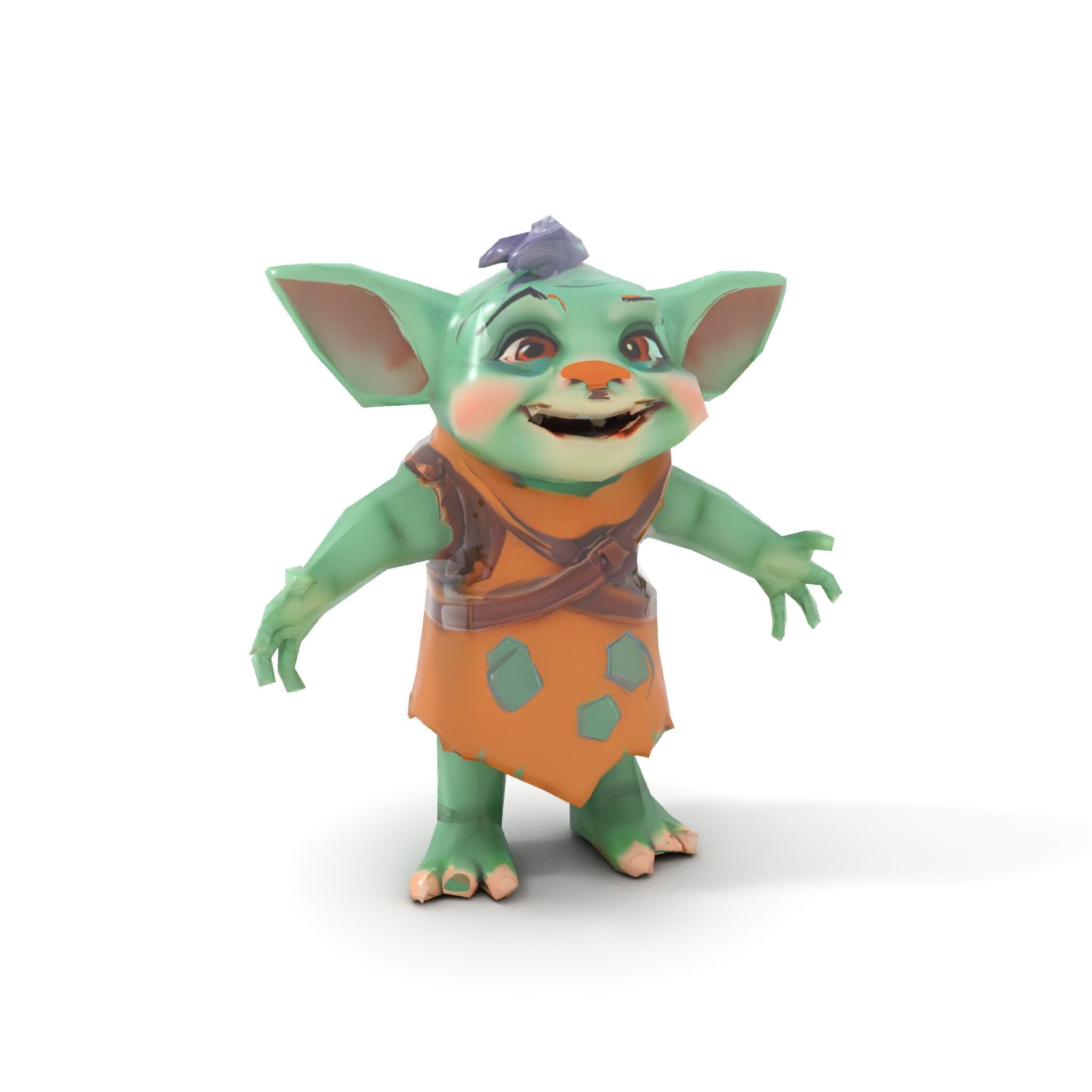 Goblin Character Model  Rigged and Animated for Game Design Low-poly 3D model_10