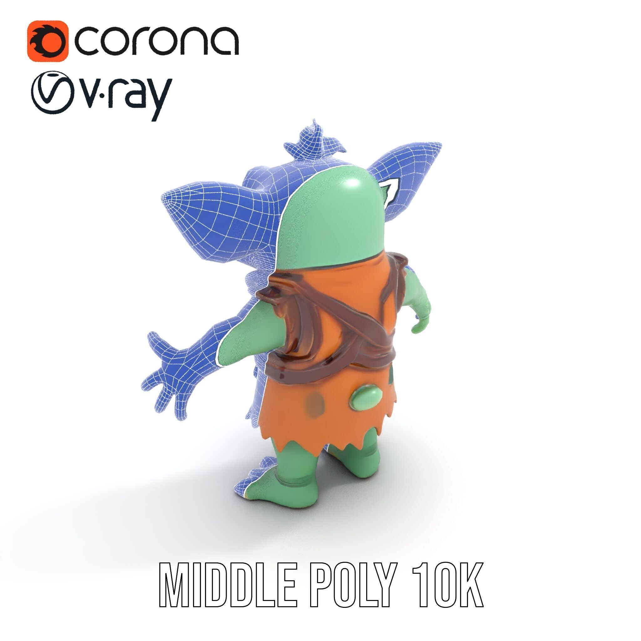 Goblin Character Model  Rigged and Animated for Game Design Low-poly 3D model_14