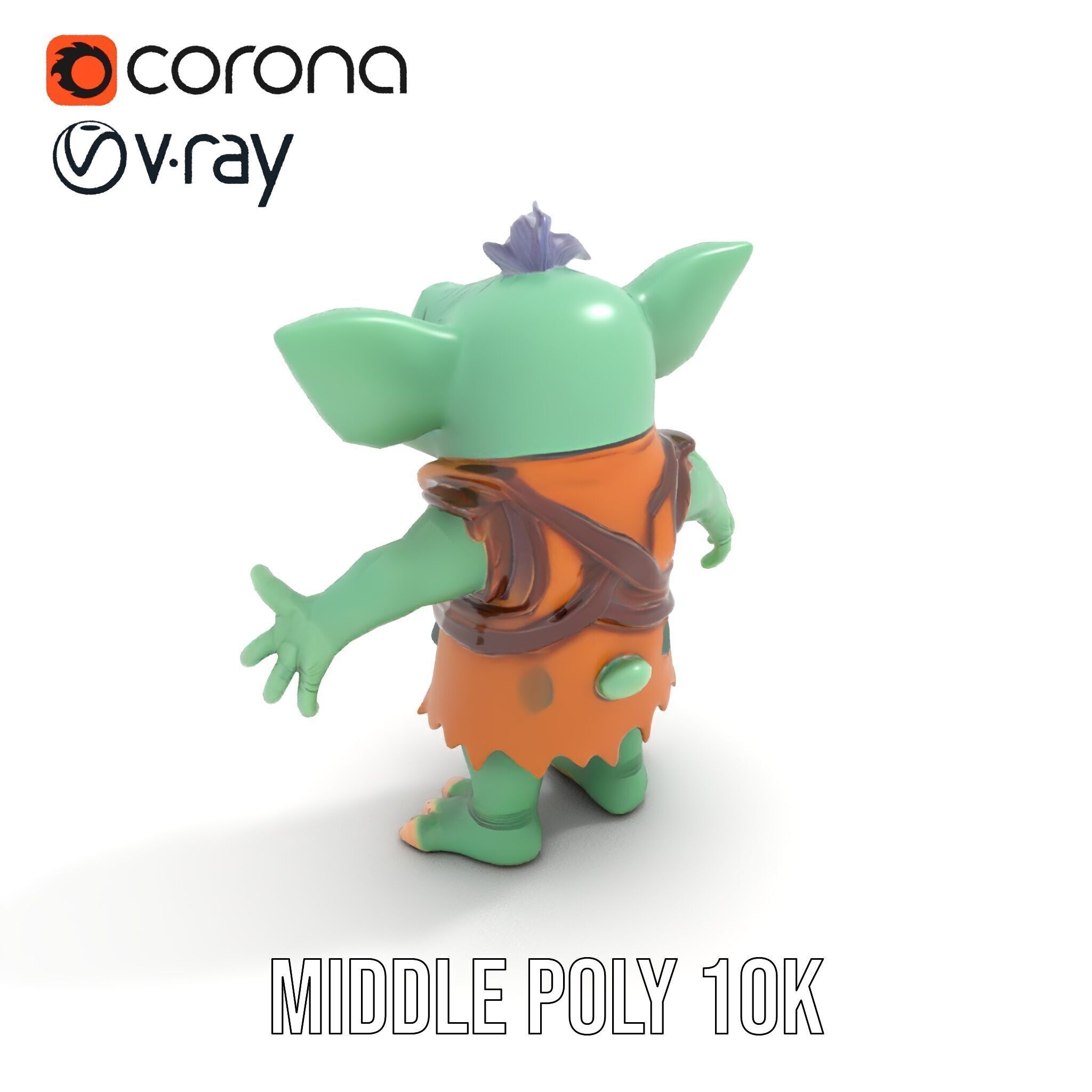 Goblin Character Model  Rigged and Animated for Game Design Low-poly 3D model_25