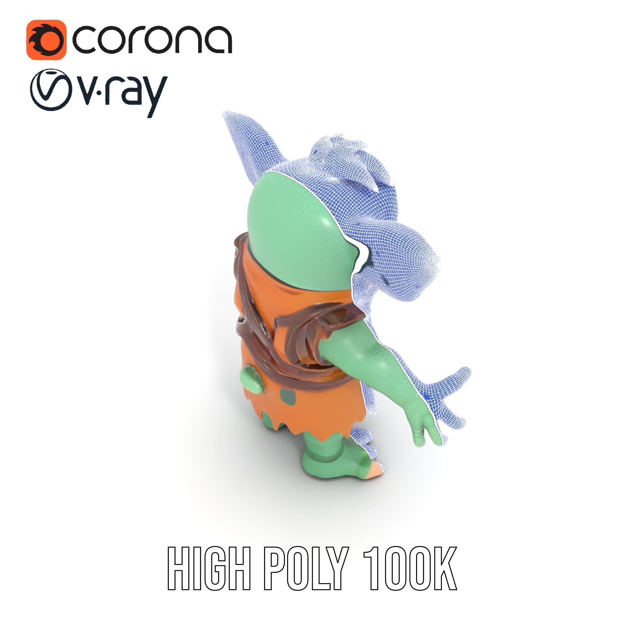 Goblin Character Model  Rigged and Animated for Game Design Low-poly 3D model_34