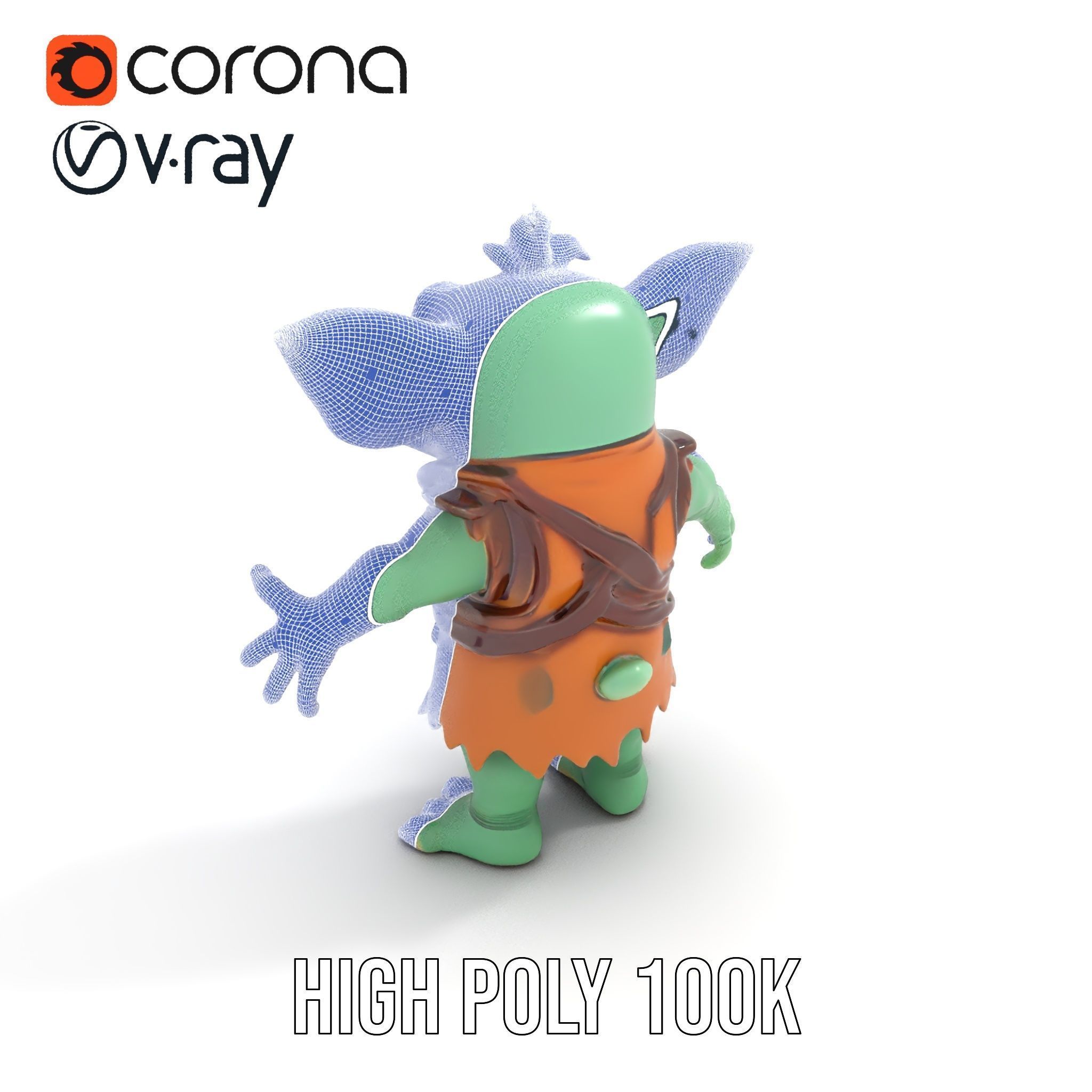 Goblin Character Model  Rigged and Animated for Game Design Low-poly 3D model_32