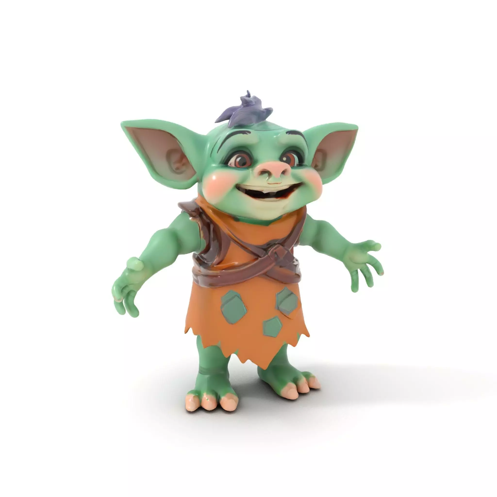 Goblin Character Model  Rigged and Animated for Game Design Low-poly 3D model_0