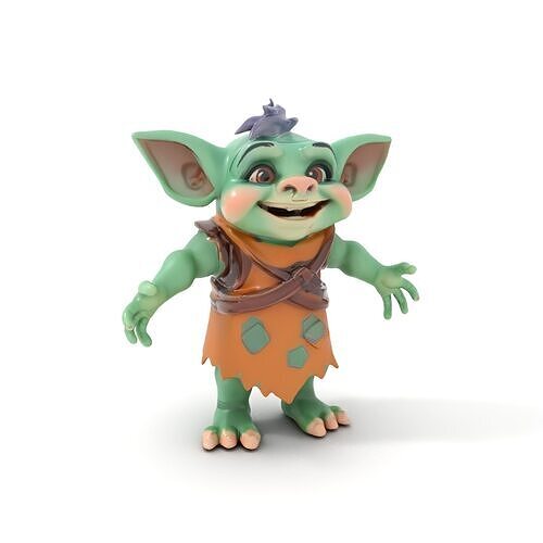 Goblin Character Model  Rigged and Animated for Game Design Low-poly 3D model