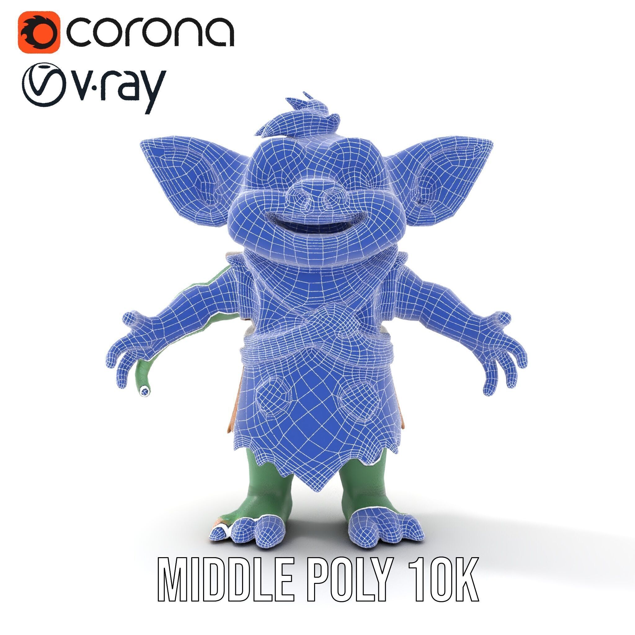 Goblin Character Model  Rigged and Animated for Game Design Low-poly 3D model_30
