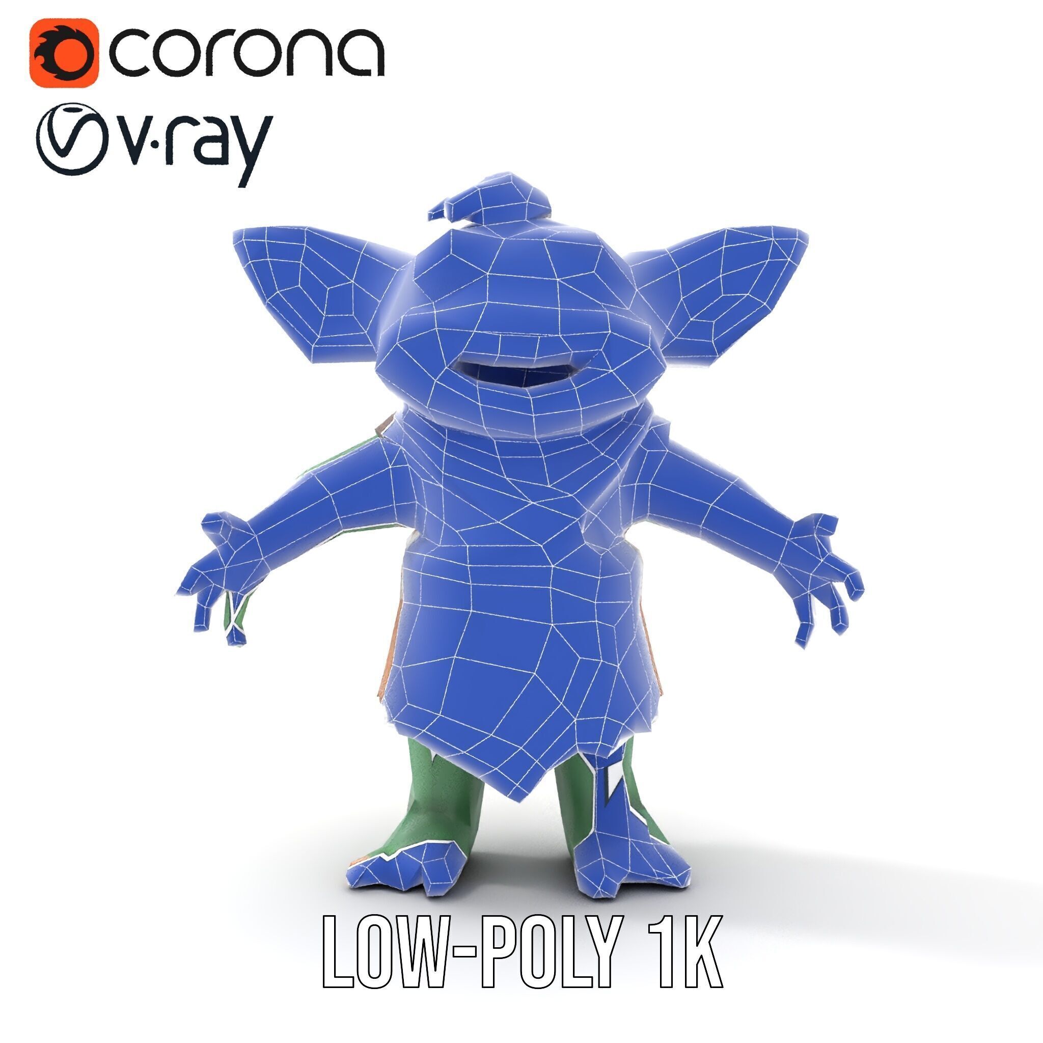 Goblin Character Model  Rigged and Animated for Game Design Low-poly 3D model_26