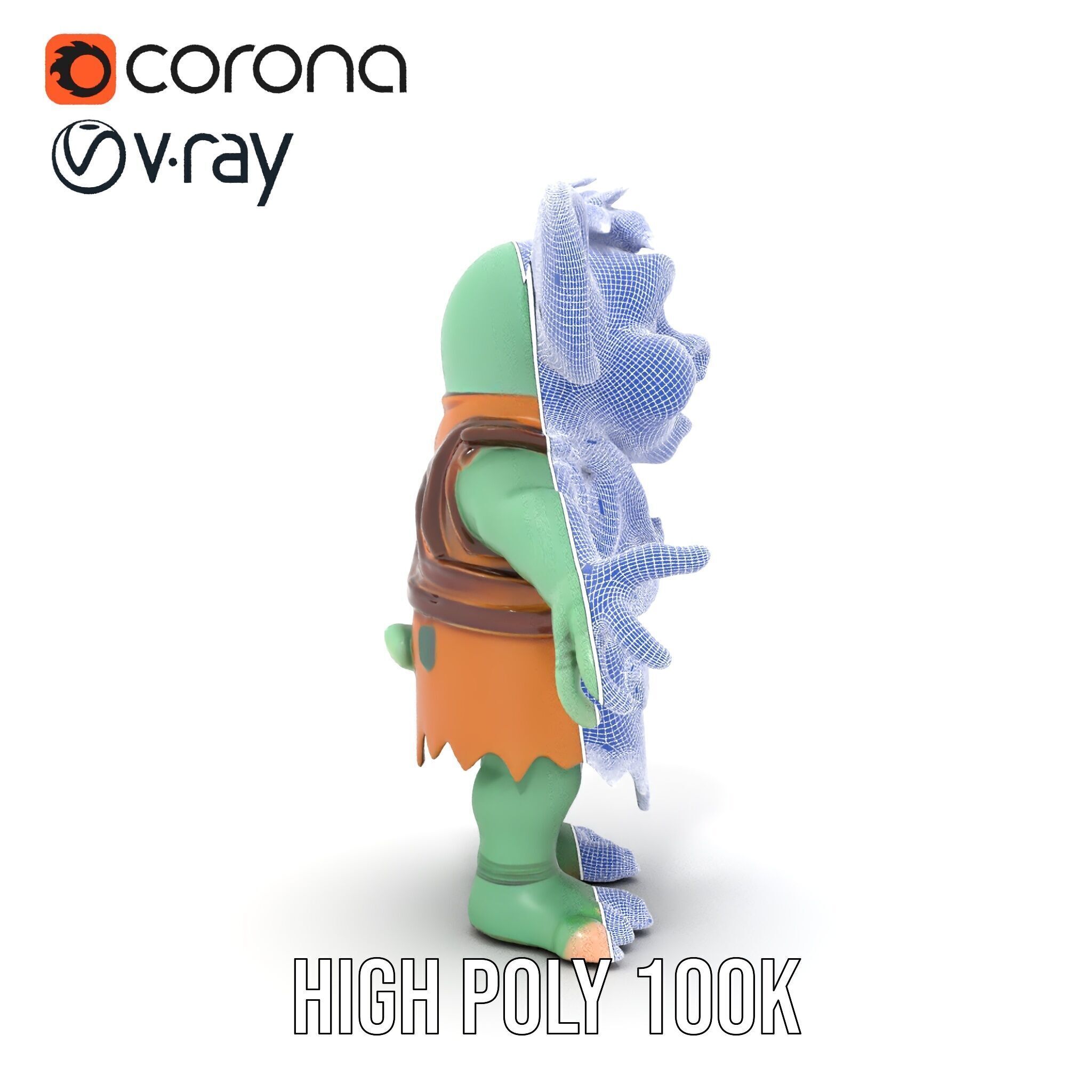 Goblin Character Model  Rigged and Animated for Game Design Low-poly 3D model_36