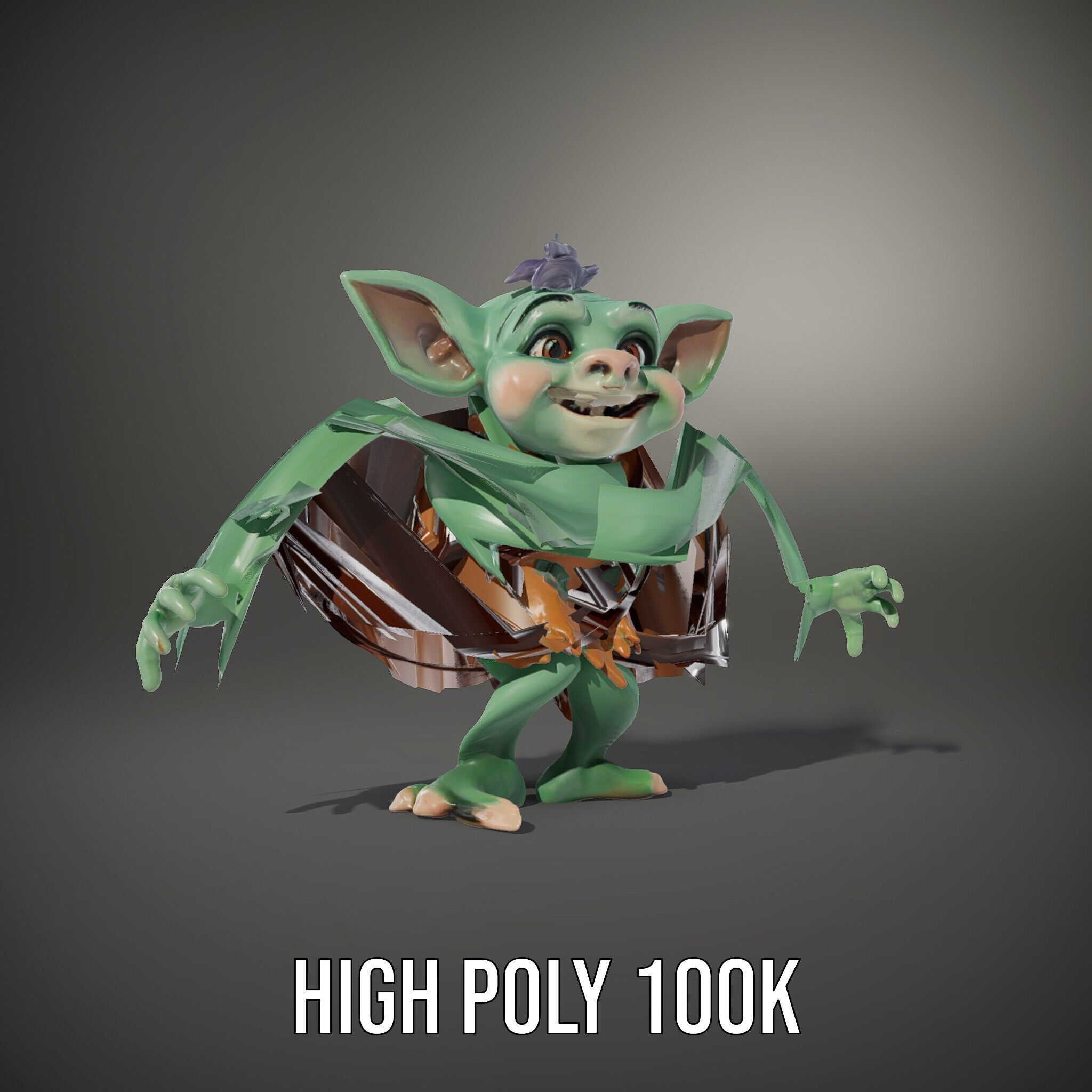 Goblin Character Model  Rigged and Animated for Game Design Low-poly 3D model_11