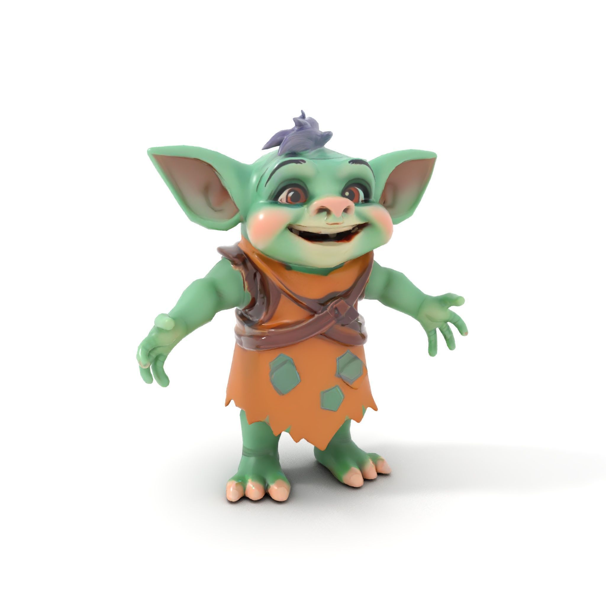 Goblin Character Model  Rigged and Animated for Game Design Low-poly 3D model_12