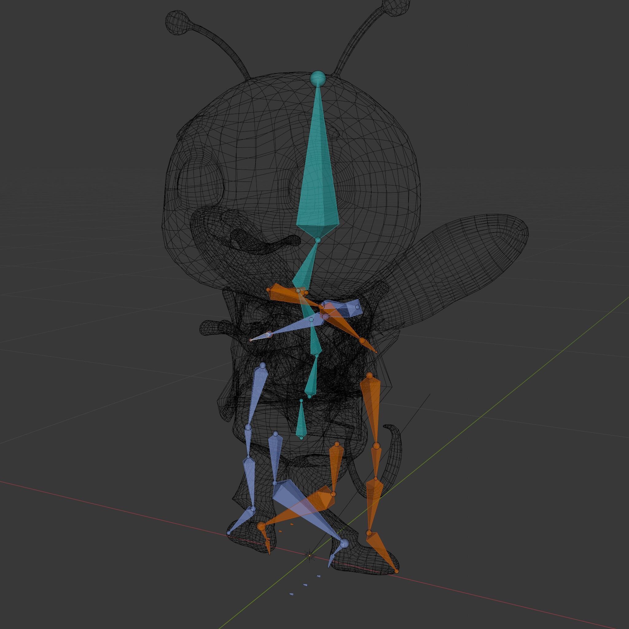Adorable Bee Character Model Rigged and Animated Low-poly 3D model_6