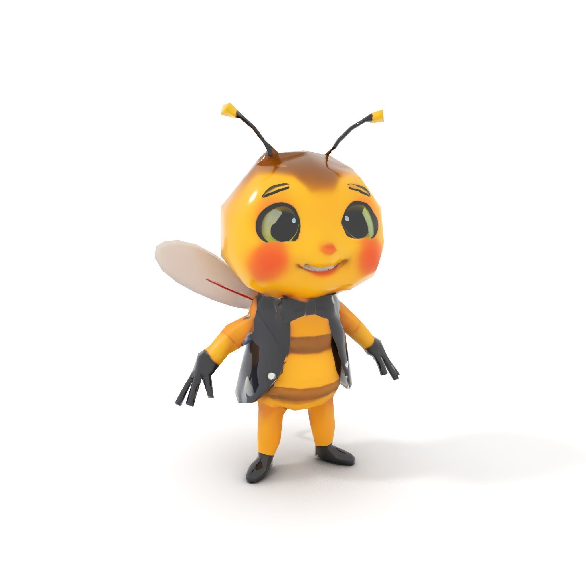 Adorable Bee Character Model Rigged and Animated Low-poly 3D model_20