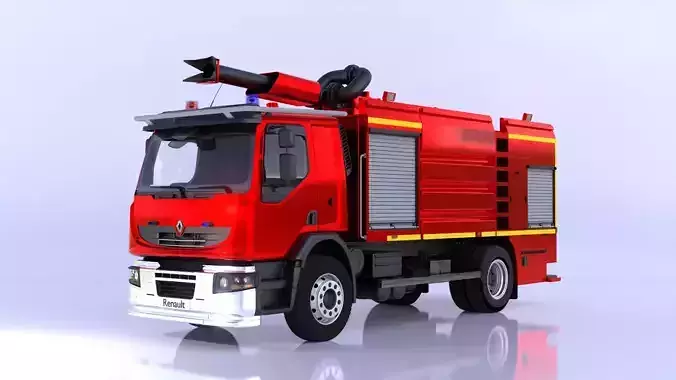 Renault Fire Truck 3D Model