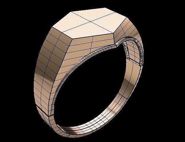 G1008 Prism Signet Ring 2gm 3D print model