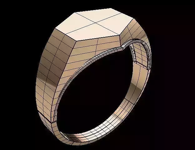 G1008 Prism Signet Ring 2gm 3D print model