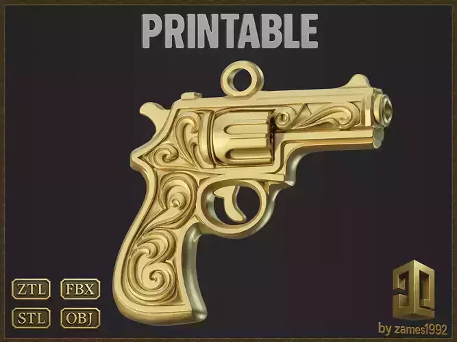 Ornamental Revolver Pendant