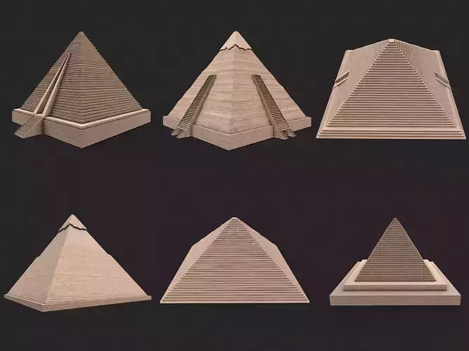 Old Egypt Desert Pyramids Collection Low-poly 3D model