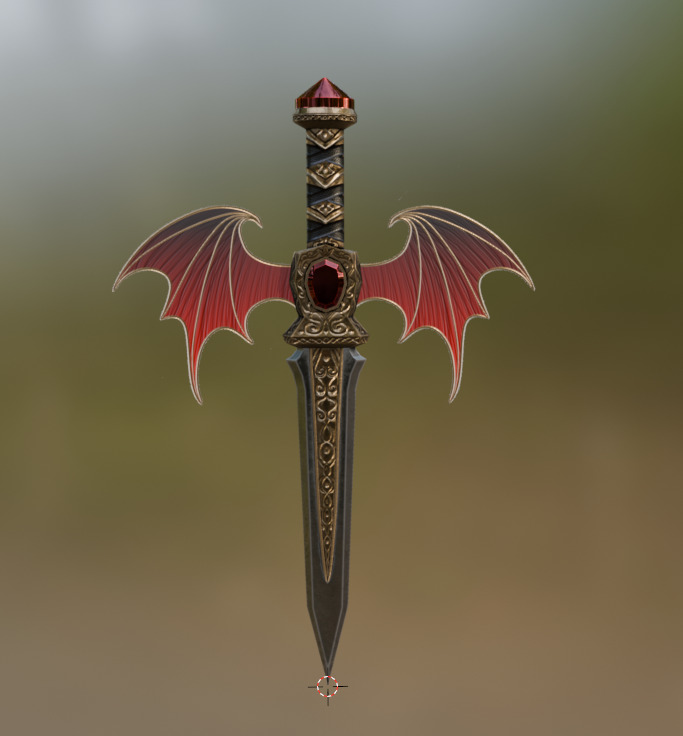 Crimson Vamp Dagger Low-poly 3D model_6