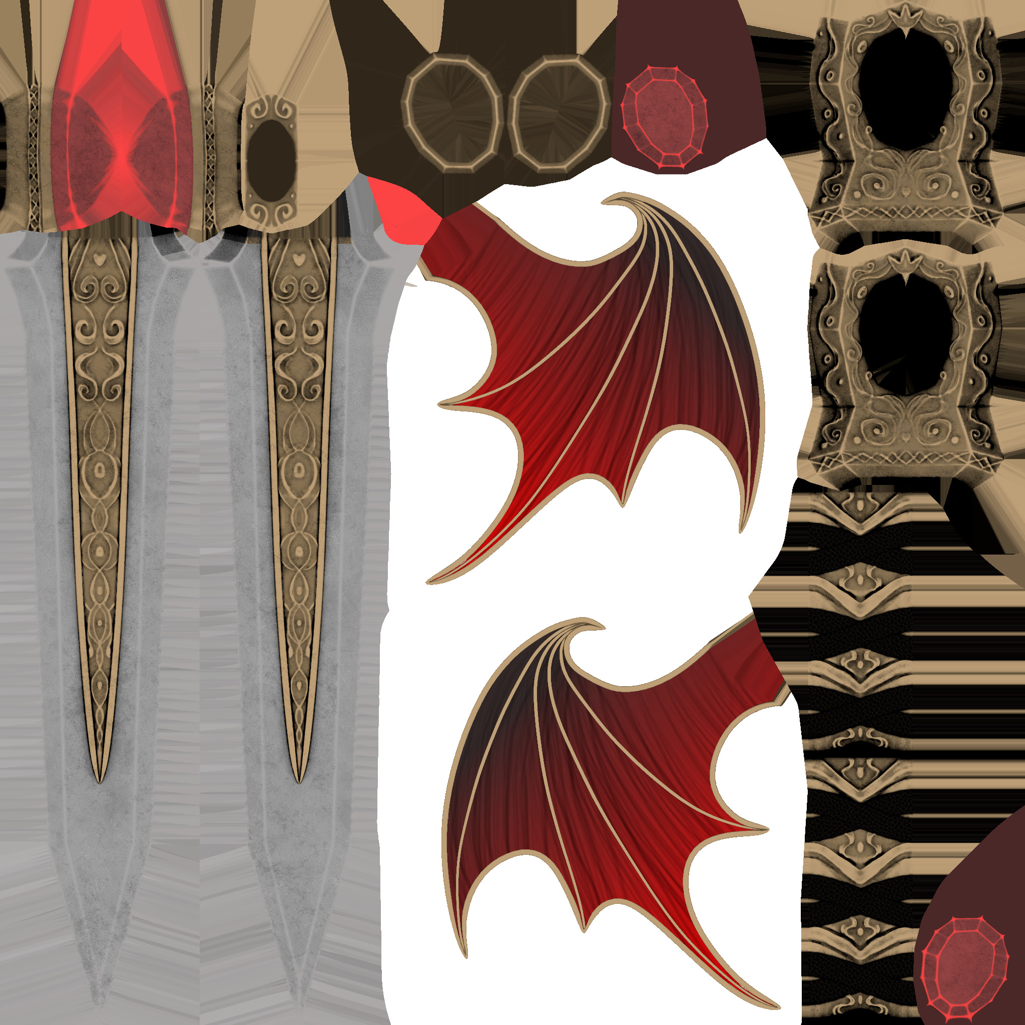 Crimson Vamp Dagger Low-poly 3D model_9