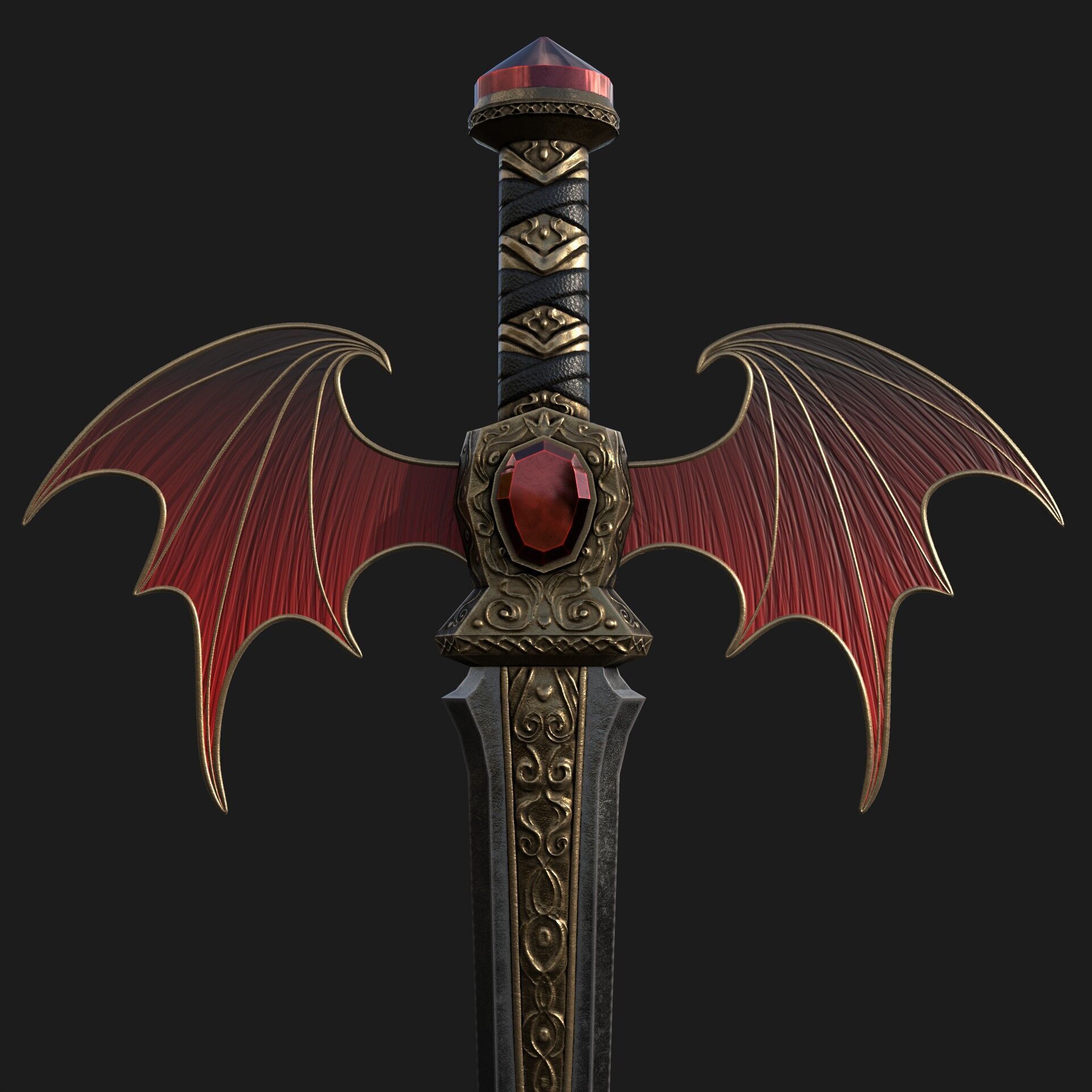 Crimson Vamp Dagger Low-poly 3D model_5