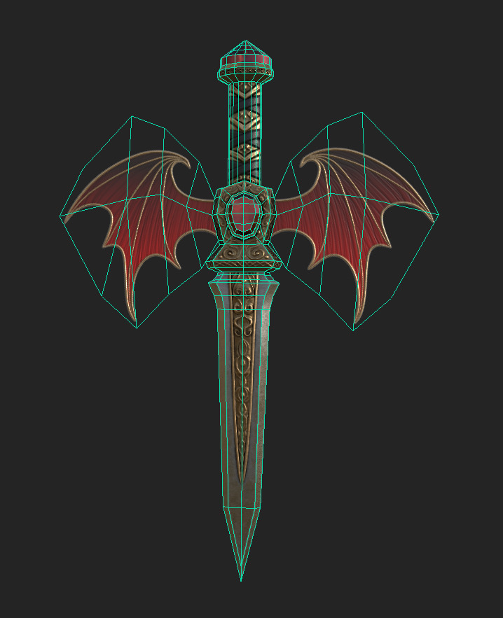 Crimson Vamp Dagger Low-poly 3D model_4