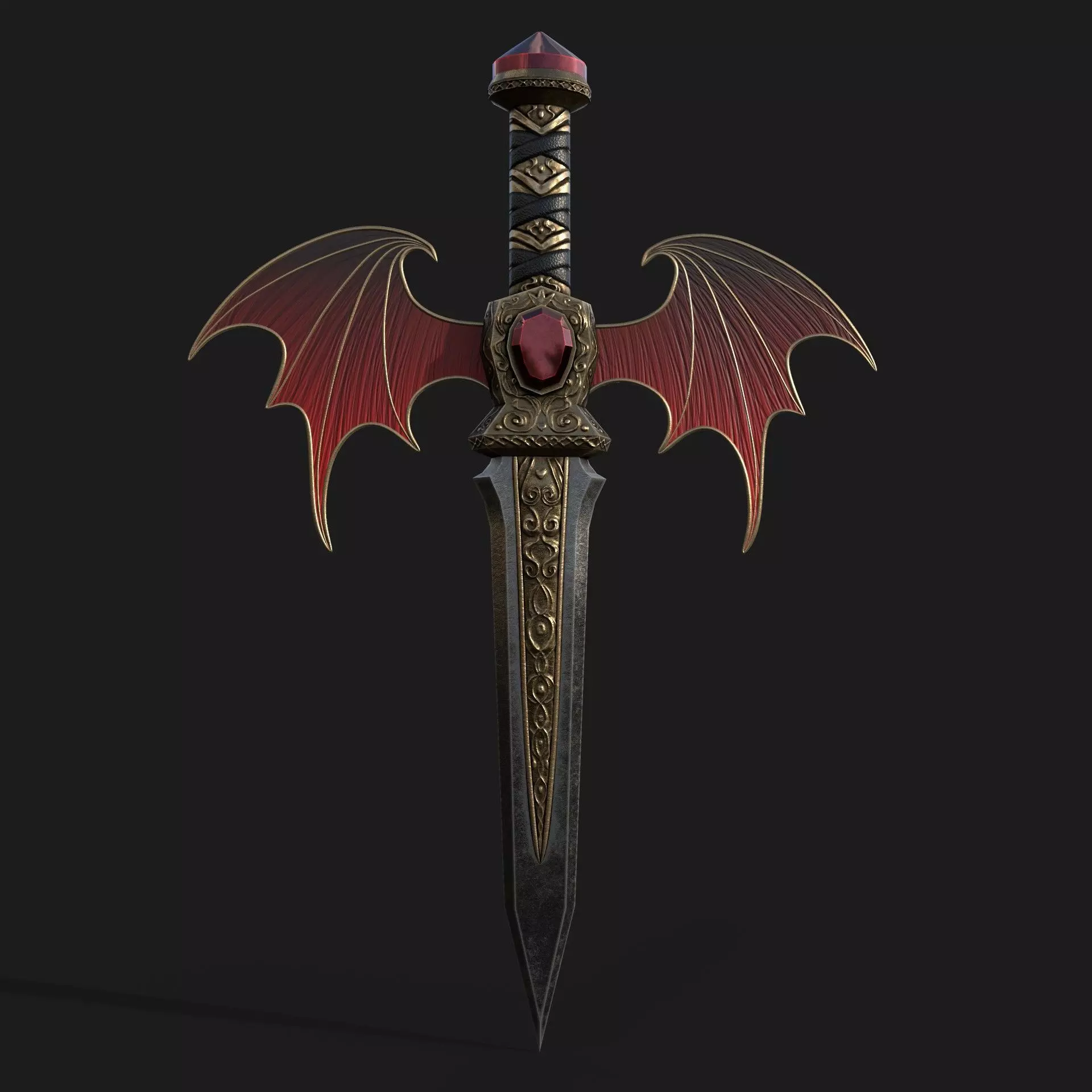 Crimson Vamp Dagger Low-poly 3D model_0